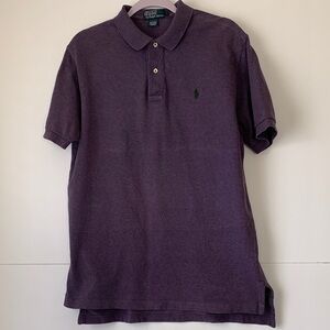 Polo Ralph Lauren Men's Purple Polo Shirt Green Logo Size L